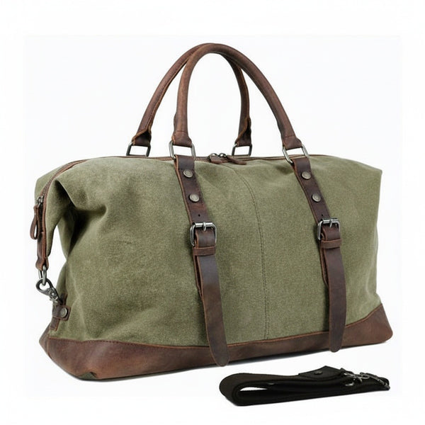 Mens Travel Bag Wood Green - Wood Green - Front View