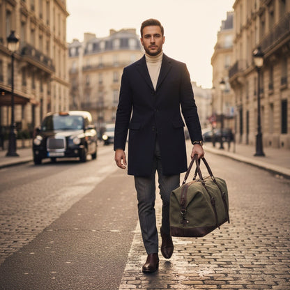 Mens Travel Bag Wood Green - Wood Green - Angled Shot