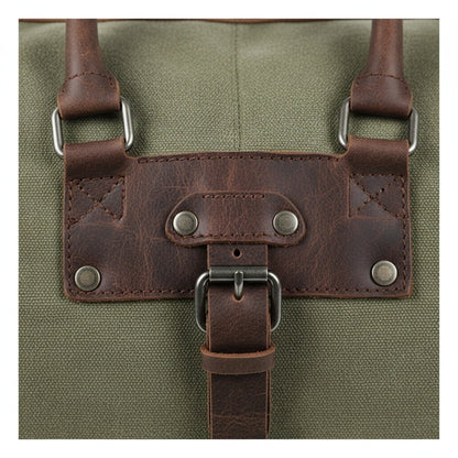 Mens Travel Bag Wood Green - Wood Green - Texture Close Up