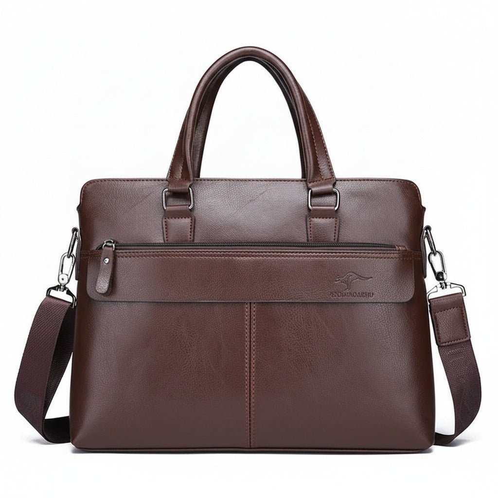 Mens Travel Document Holder - Brown - Front View