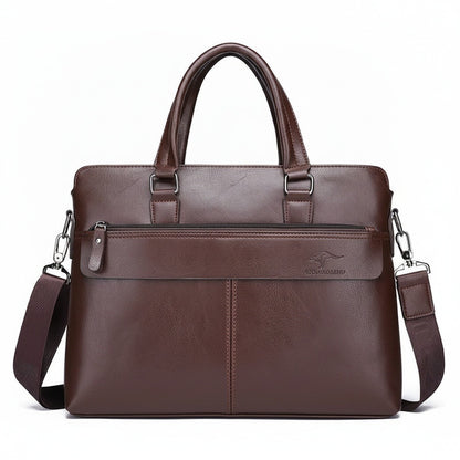 Mens Travel Document Holder - Brown - Front View