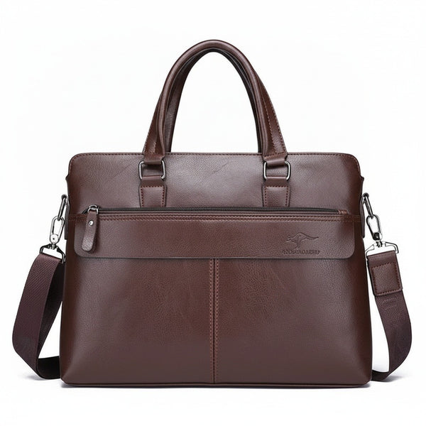 Mens Travel Document Holder - Brown - Front View