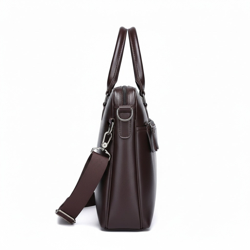 Mens Travel Document Holder - Espresso - Fabric Detail