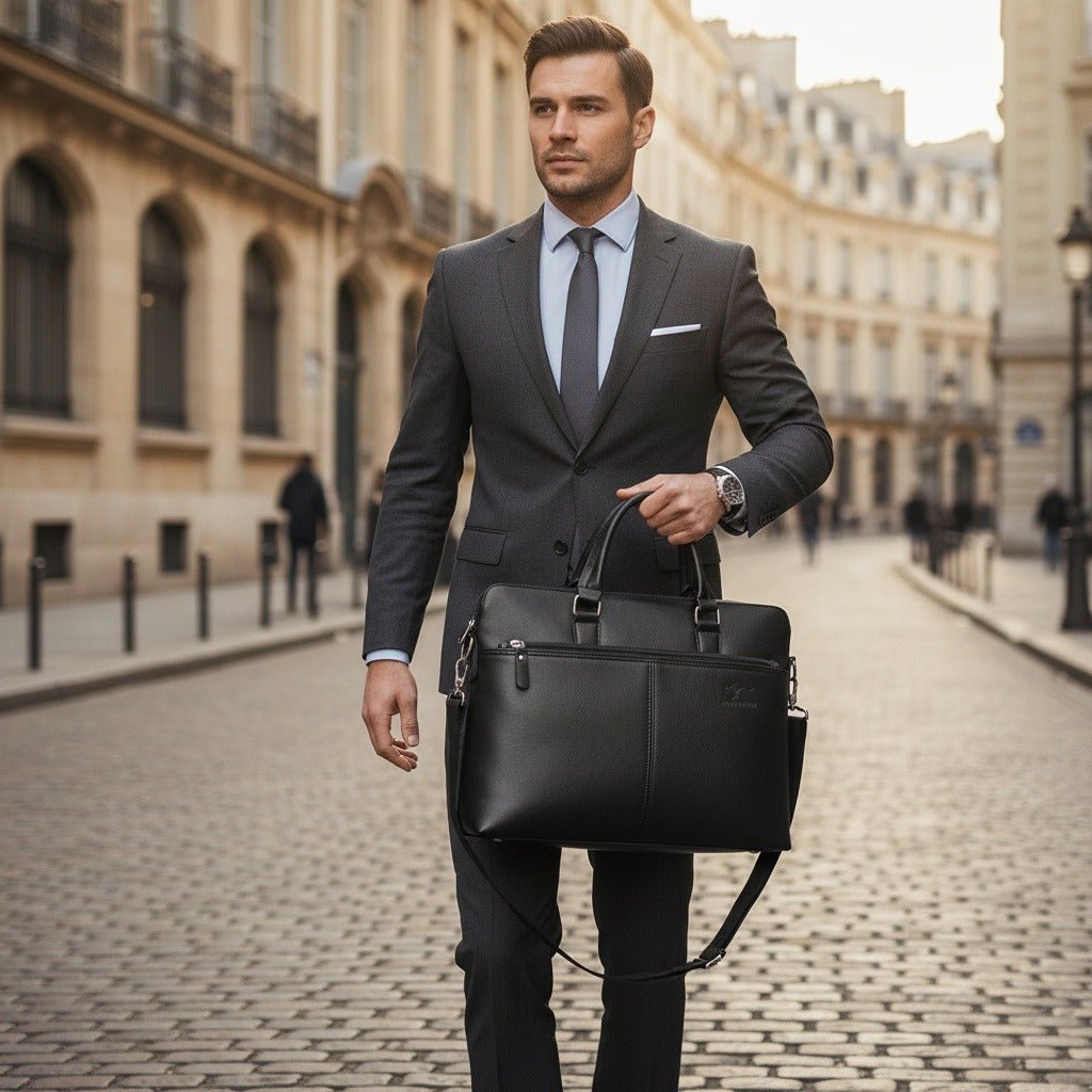 Mens Travel Document Holder - Midnight - Angled Shot