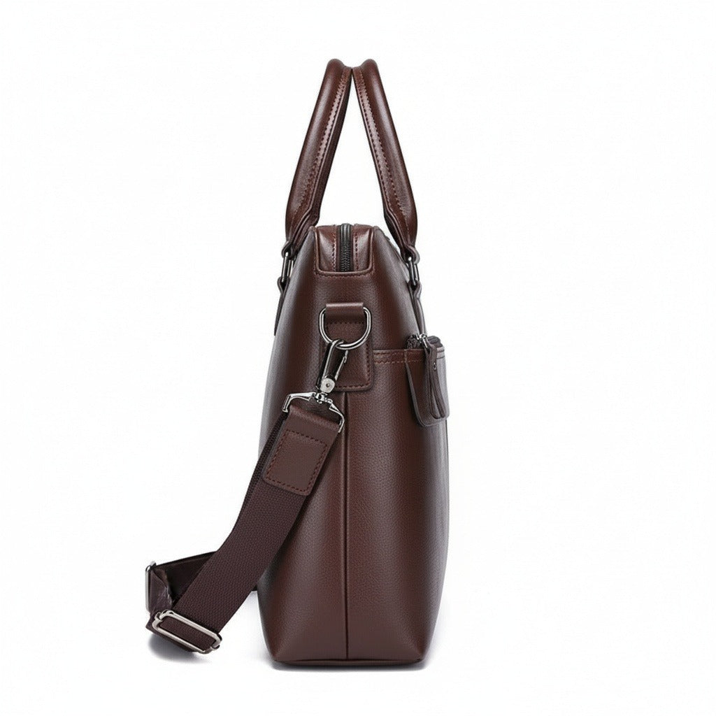 Mens Travel Document Holder - Brown - Fabric Detail