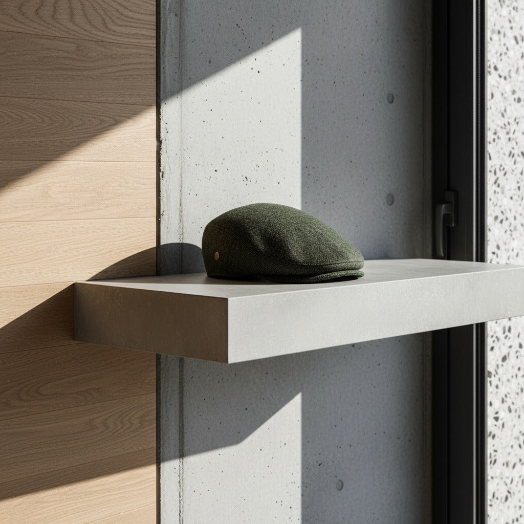 Mens Tweed Flat Cap - Forest Herringbone - Lifestyle Inspiration