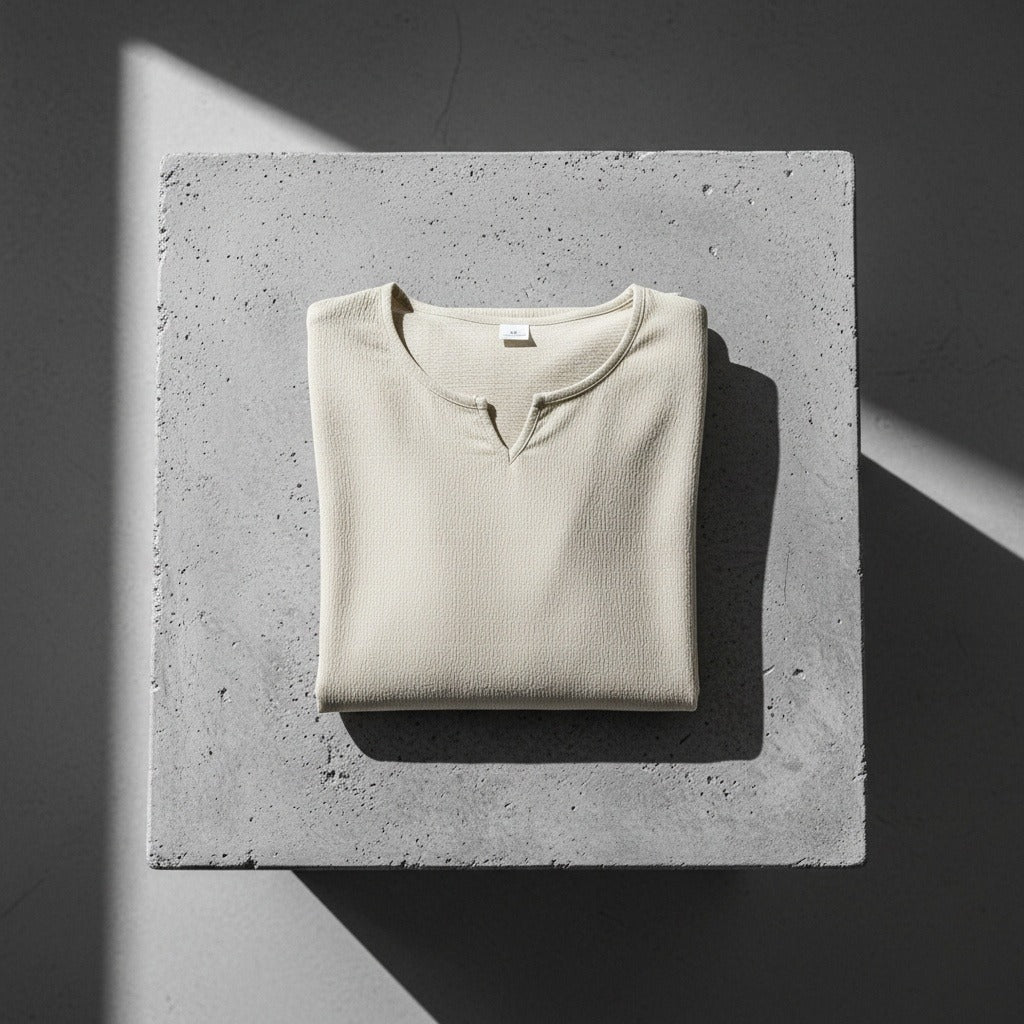 Mens V Neck Linen Set - Pale Olive - Lifestyle Inspiration