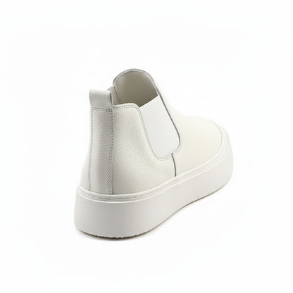 Mens White Slip On Shoes - White - Fabric Detail