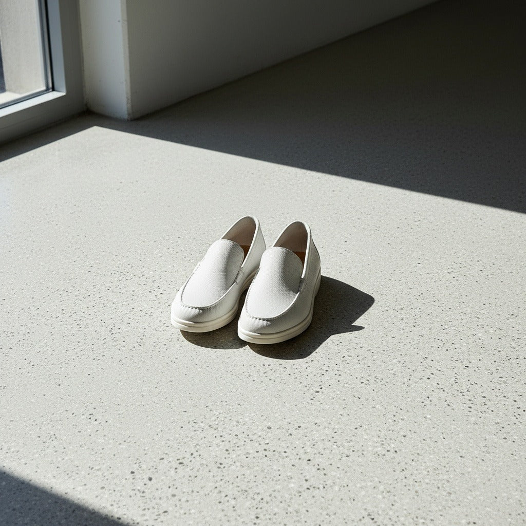 Mens White Suede Loafers - White - Lifestyle Inspiration
