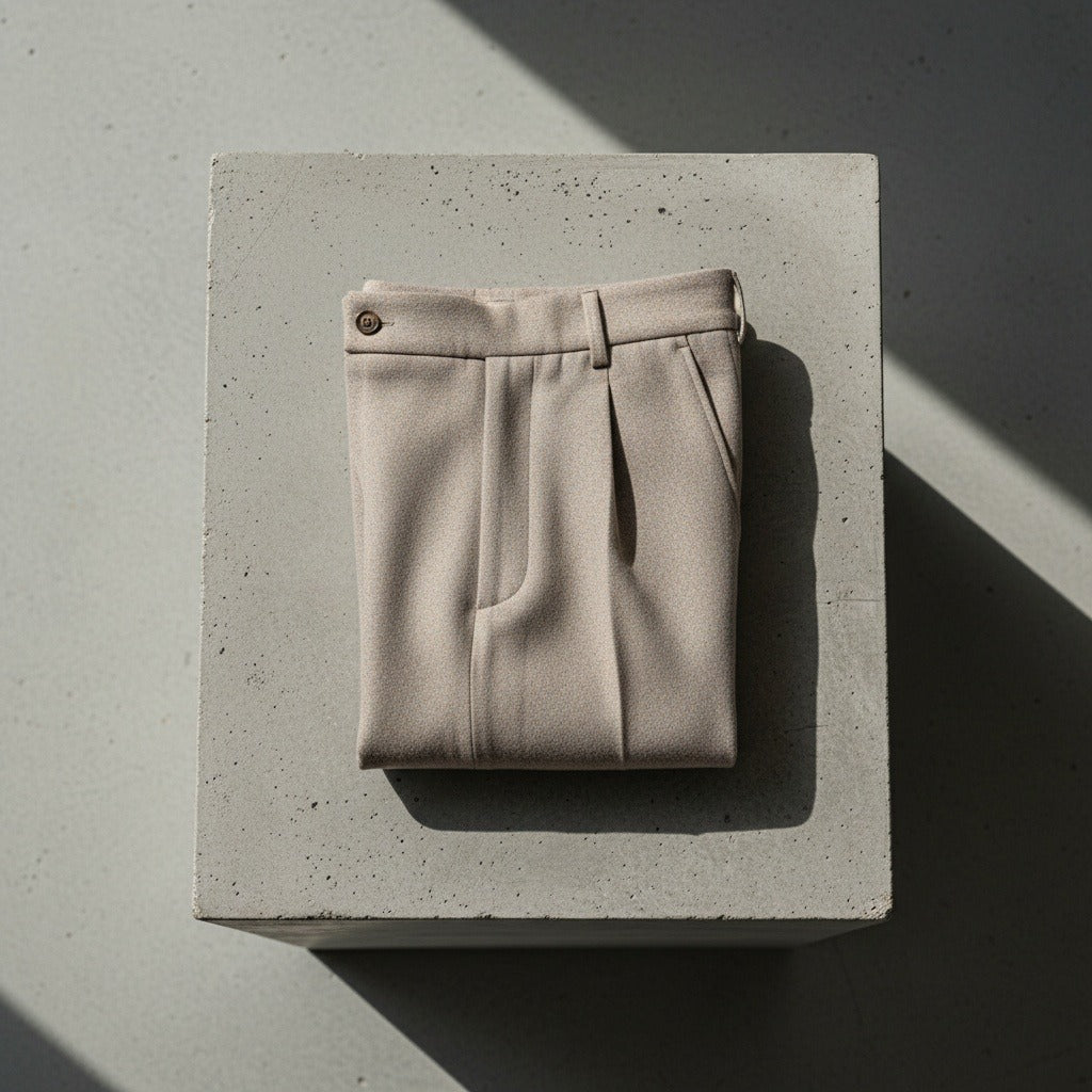 Mens Wool Suit Trousers - Taupe - Lifestyle Inspiration