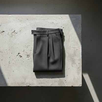 Mens Wool Suit Trousers - Charcoal - Lifestyle Inspiration