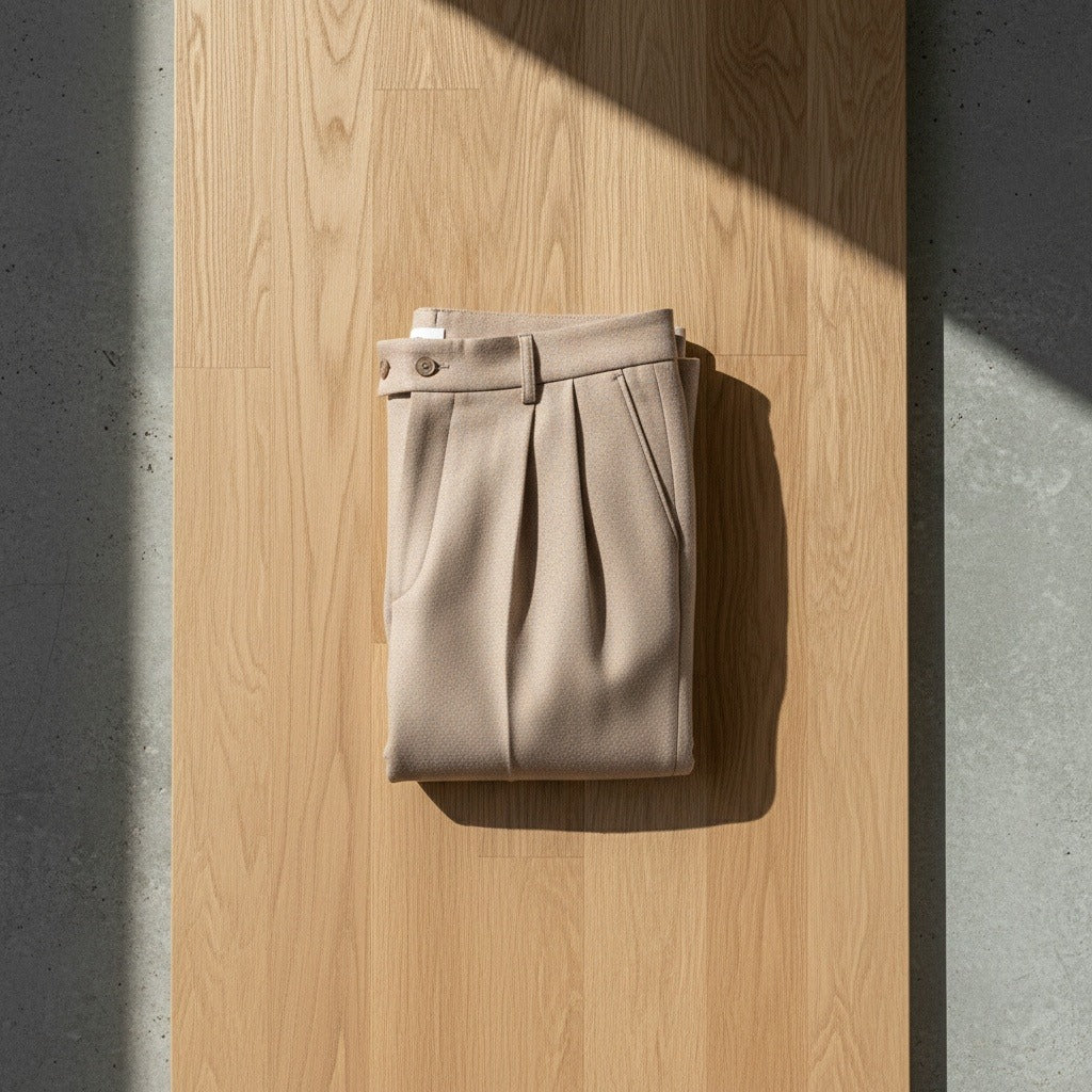 Mens Wool Suit Trousers - Khaki - Lifestyle Inspiration