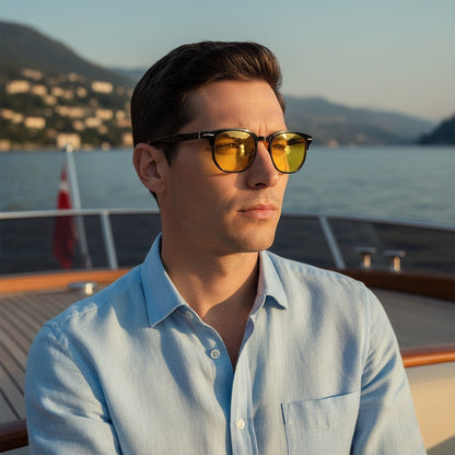 Men's Yellow Tint Sunglasses - Yellow - Angled Shot