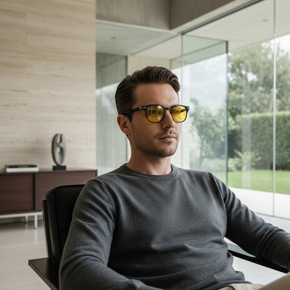 Men's Yellow Tint Sunglasses - Yellow - Side Profile