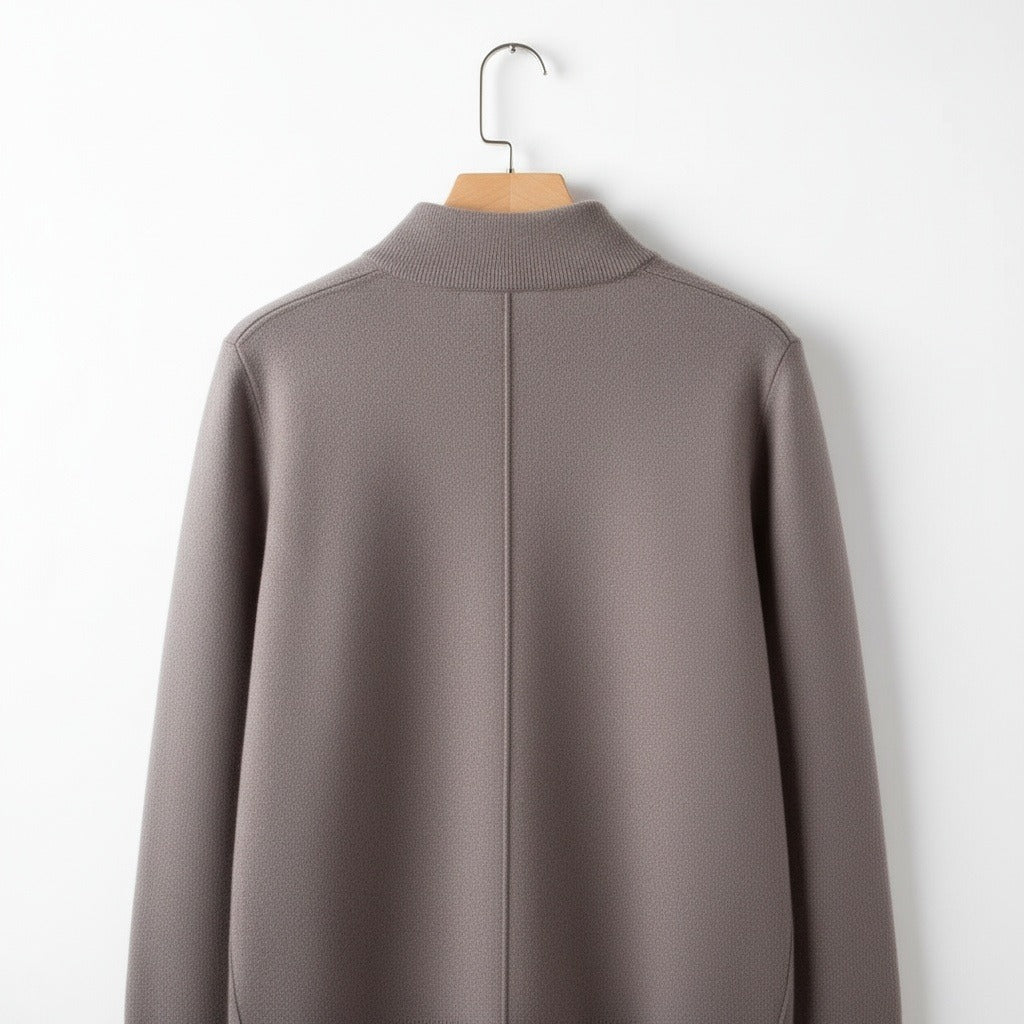 Merino Wool Sweater Mens - Mink Brown - Fabric Detail
