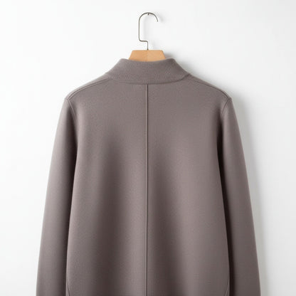 Merino Wool Sweater Mens - Mink Brown - Fabric Detail