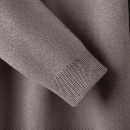 Merino Wool Sweater Mens - Mink Brown - Texture Close Up