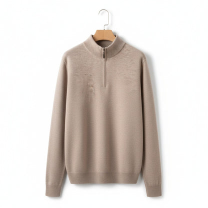Merino Wool Sweater Mens - Sandstone Tan - Front View