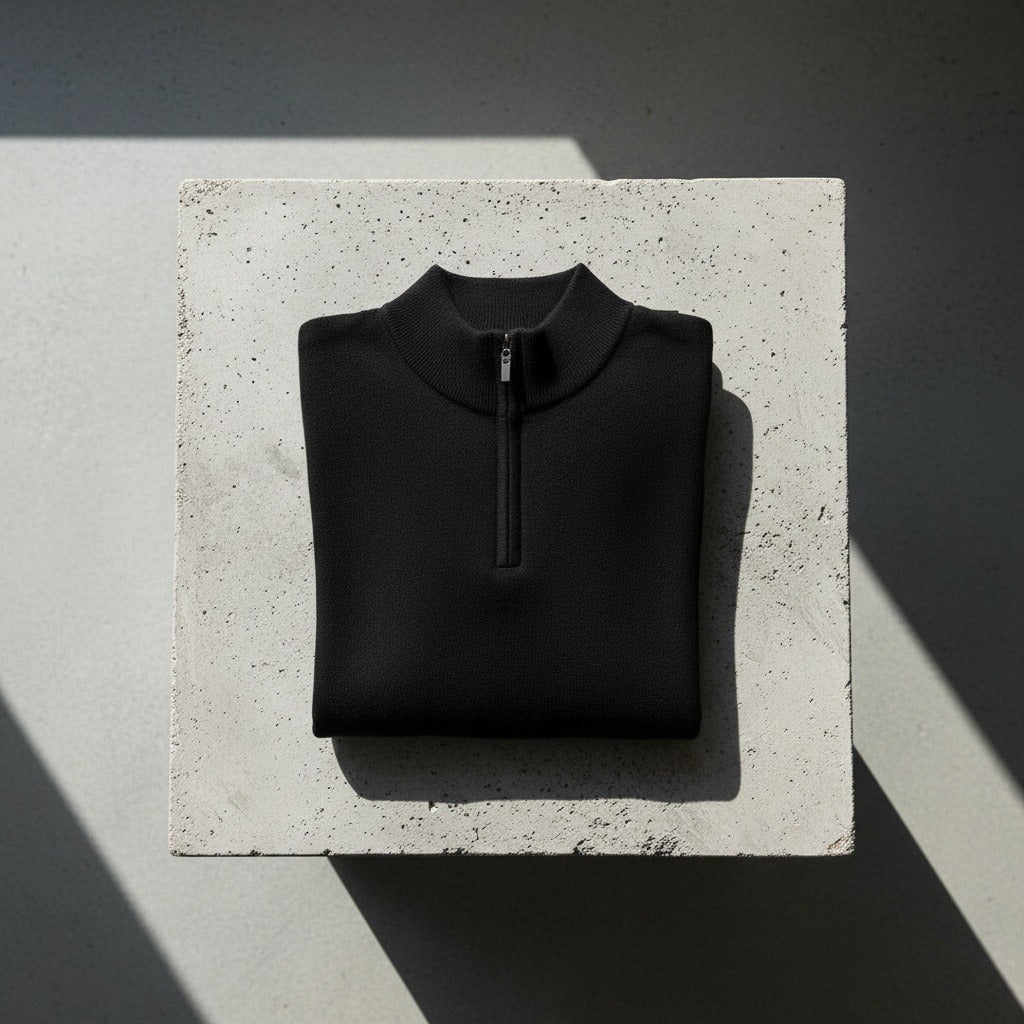 Merino Wool Sweater Mens - Jet Black - Lifestyle Inspiration