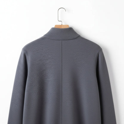 Merino Wool Sweater Mens - Charcoal Gray - Fabric Detail