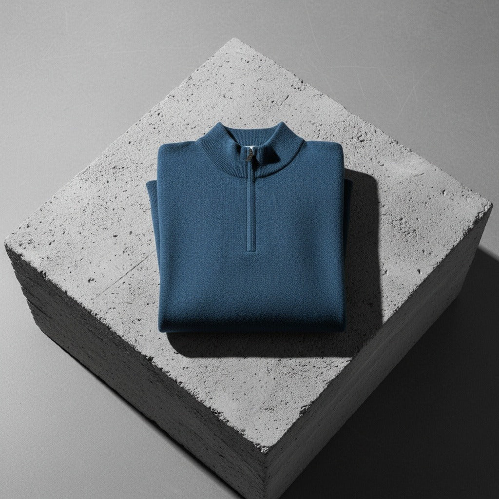 Merino Wool Sweater Mens - Denim Blue - Lifestyle Inspiration
