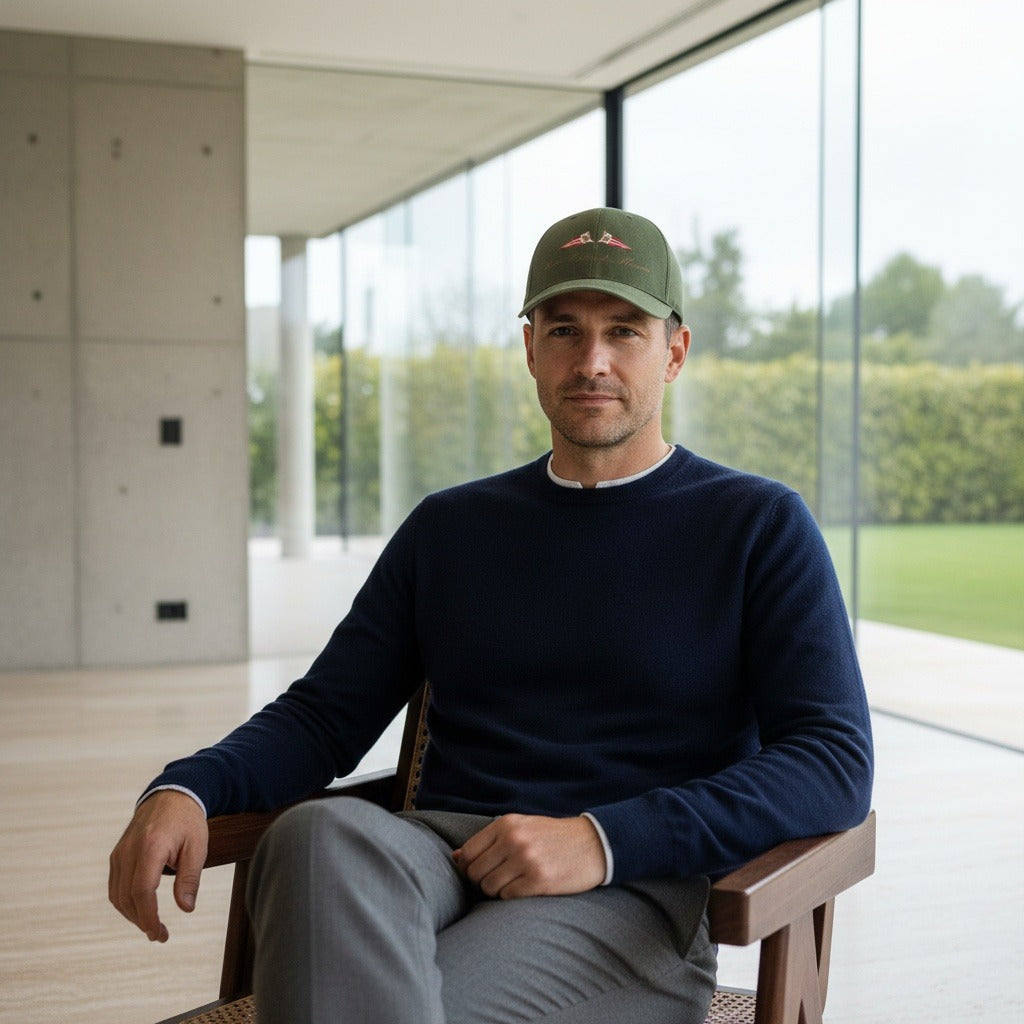 Monaco Yacht Club Cap - Olive Green - Side Profile
