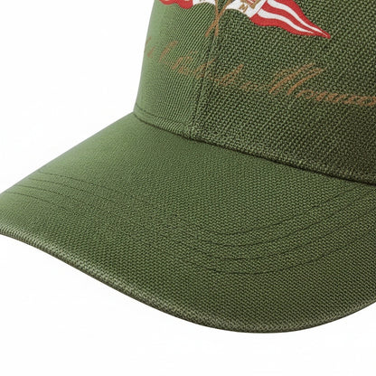 Monaco Yacht Club Cap - Olive Green - Texture Close Up