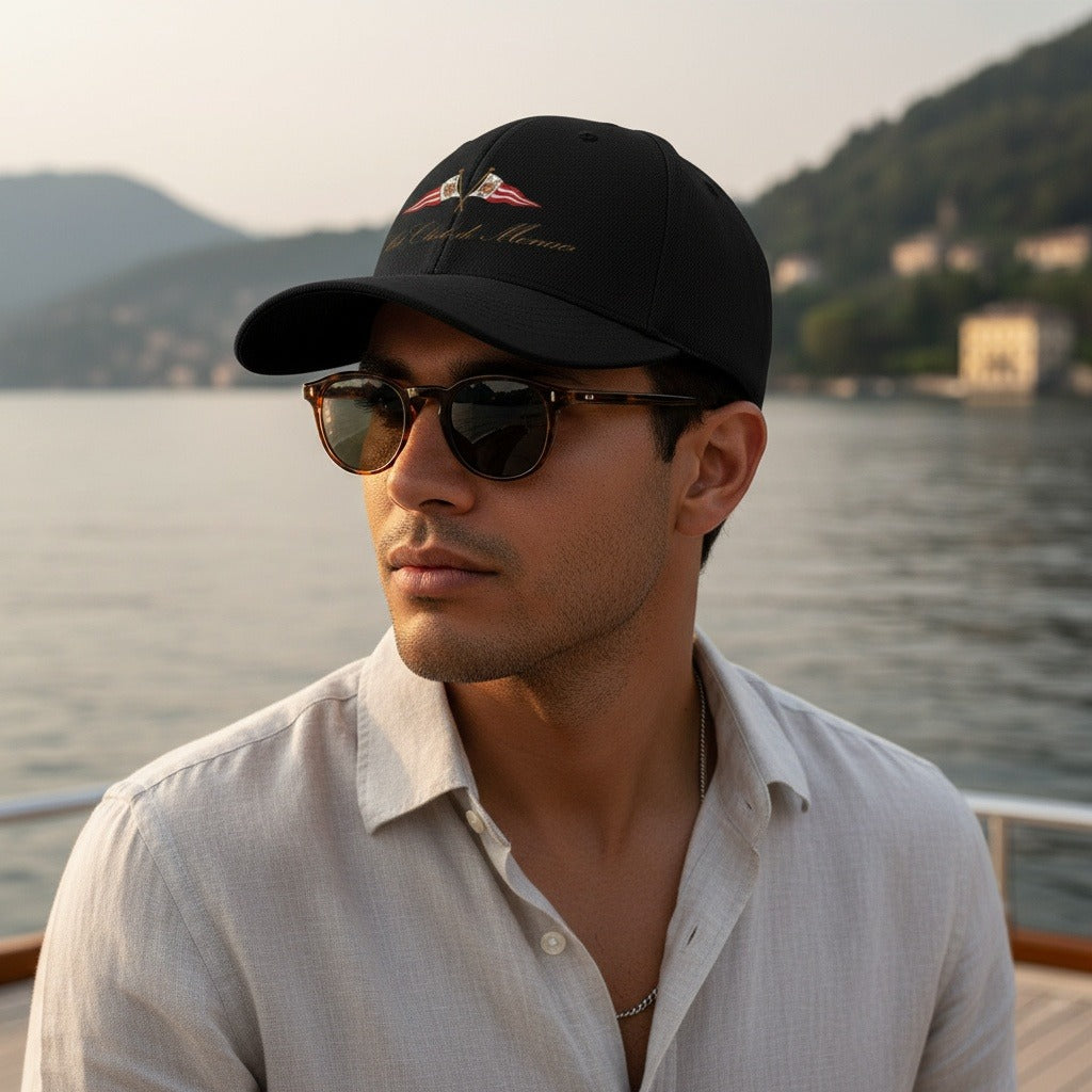 Monaco Yacht Club Cap - Black - Angled Shot