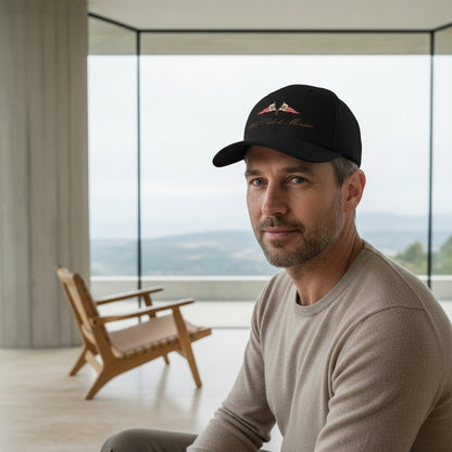 Monaco Yacht Club Cap - Black - Side Profile