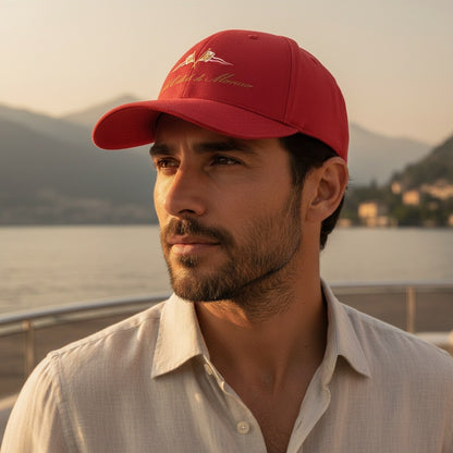 Monaco Yacht Club Cap - Red - Angled Shot