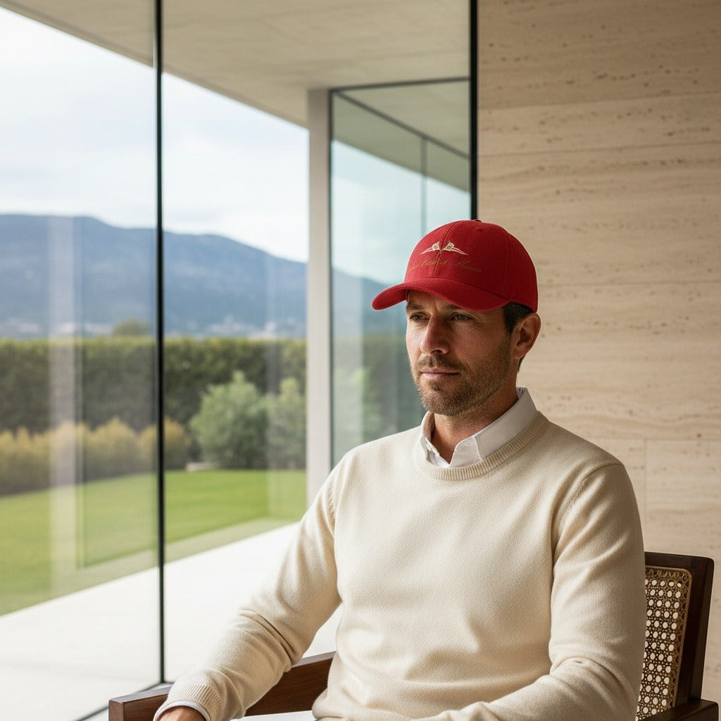 Monaco Yacht Club Cap - Red - Side Profile
