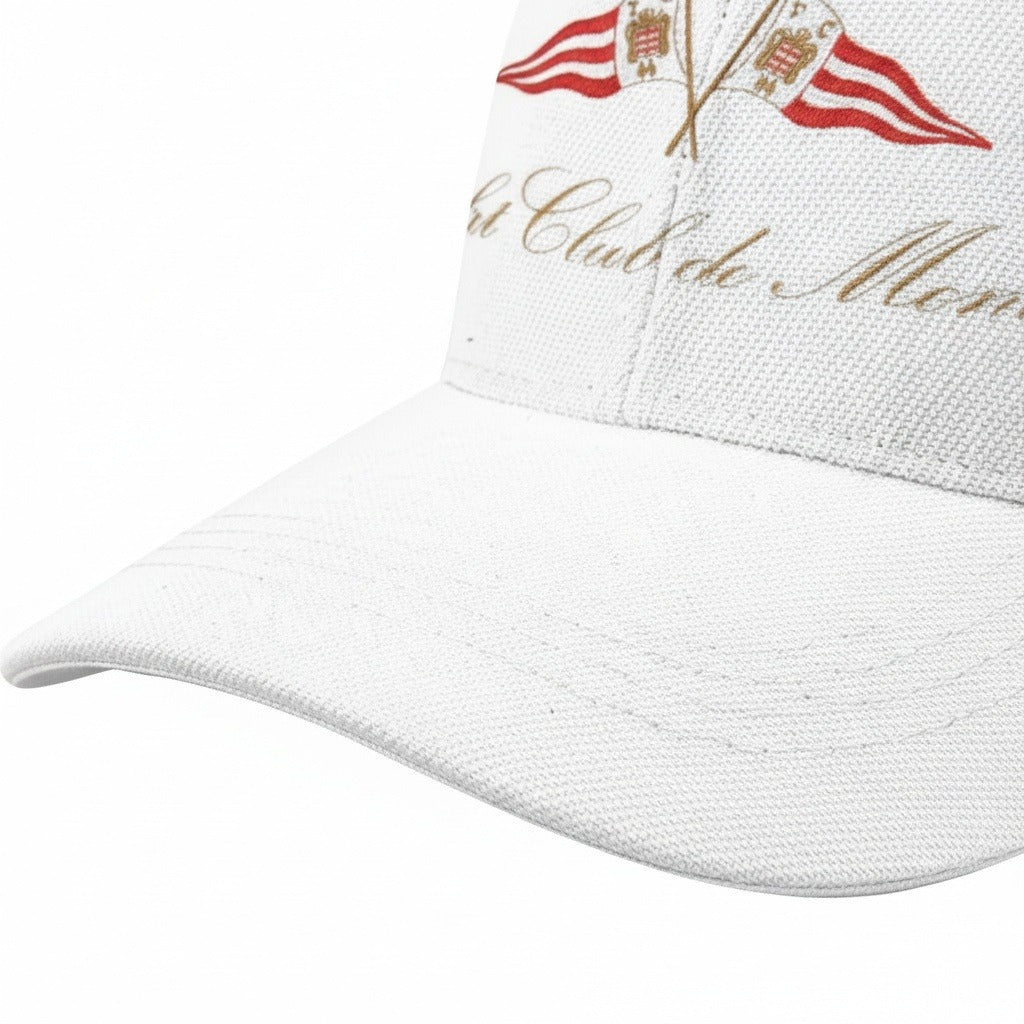 Monaco Yacht Club Cap - White - Texture Close Up