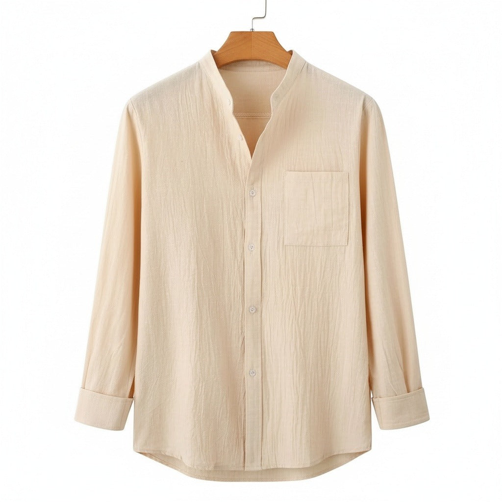 Natural Linen Shirt - Natural Linen - Front View