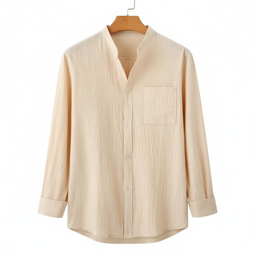 Natural Linen Shirt - Natural Linen - Front View