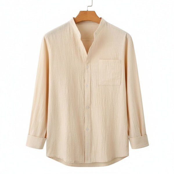 Natural Linen Shirt - Natural Linen - Front View
