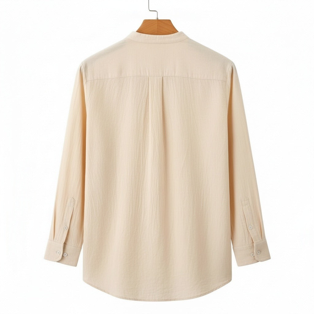 Natural Linen Shirt - Natural Linen - Fabric Detail