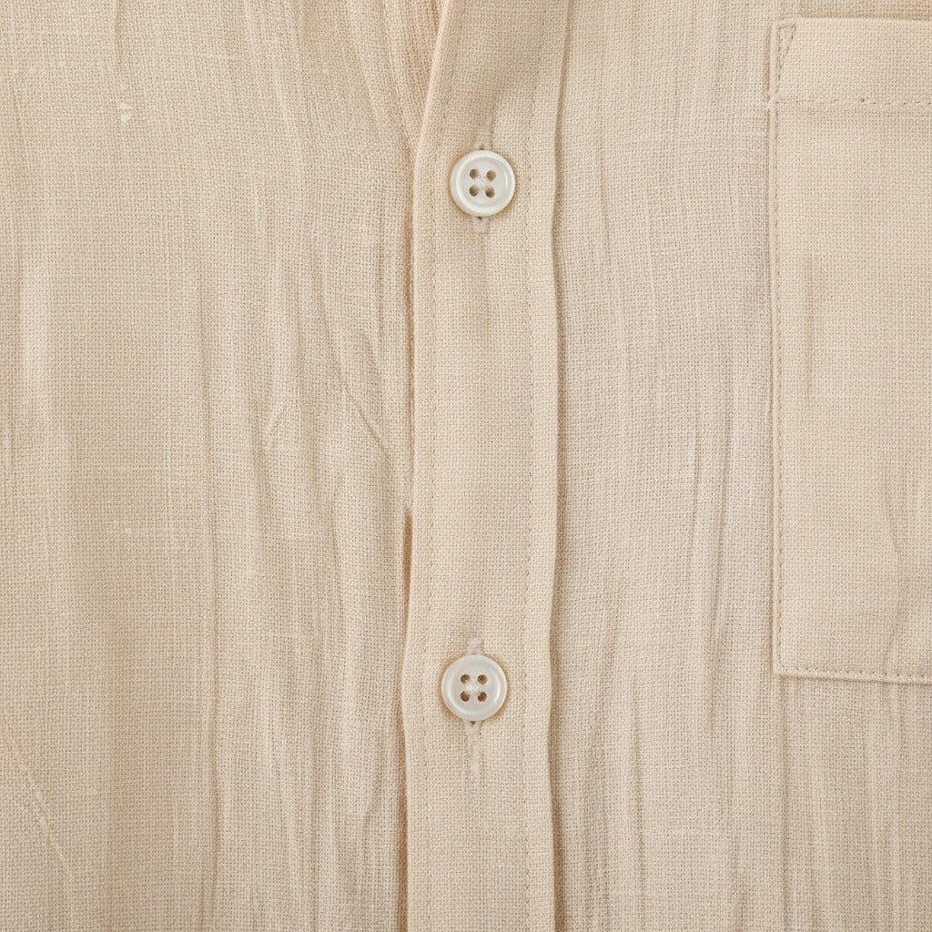 Natural Linen Shirt - Natural Linen - Texture Close Up