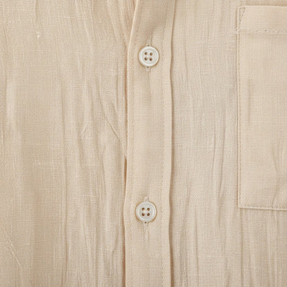 Natural Linen Shirt - Natural Linen - Texture Close Up