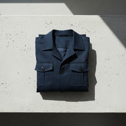 Navy Blue Safari Jacket - Navy Blue - Lifestyle Inspiration
