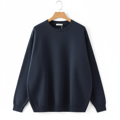 Navy Crew Neck Sweater - Navy - Front View