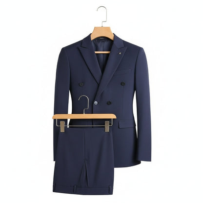 Navy Double Breasted Suit - Navy - Front View