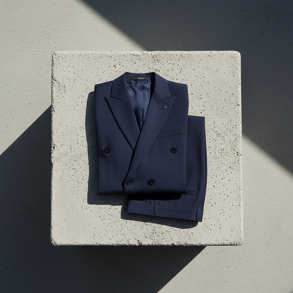 Navy Double Breasted Suit - Navy - Lifestyle Inspiration