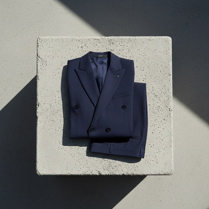 Navy Double Breasted Suit - Navy - Lifestyle Inspiration