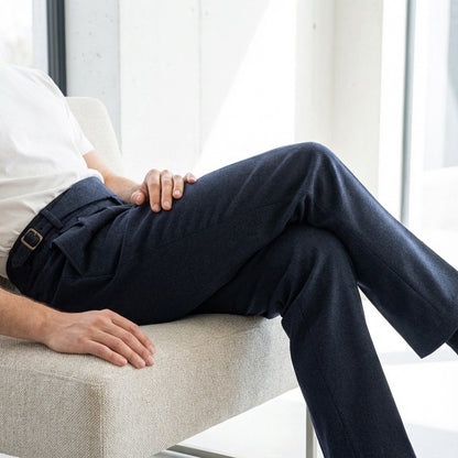 Navy Gurkha Trousers - Navy - Side Profile