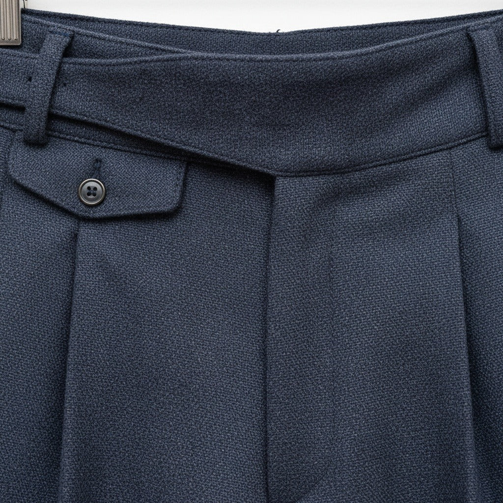 Navy Gurkha Trousers - Navy - Texture Close Up
