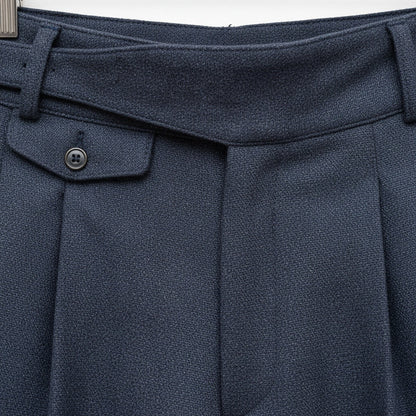 Navy Gurkha Trousers - Navy - Texture Close Up