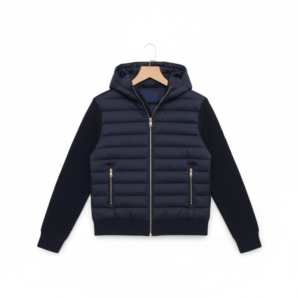 Navy Hybrid Jacket - Navy - Front View