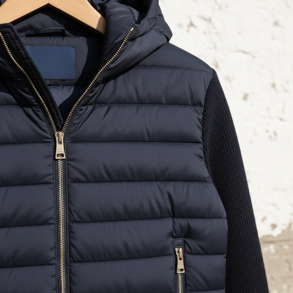 Navy Hybrid Jacket - Navy - Back View