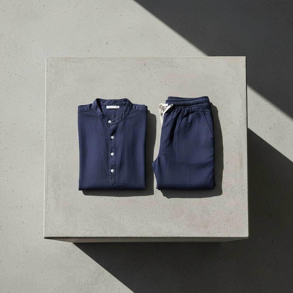 Navy Linen Set Men - Navy - Lifestyle Inspiration