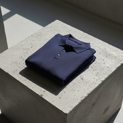 Navy Long Sleeve Polo Shirt - Navy - Lifestyle Inspiration